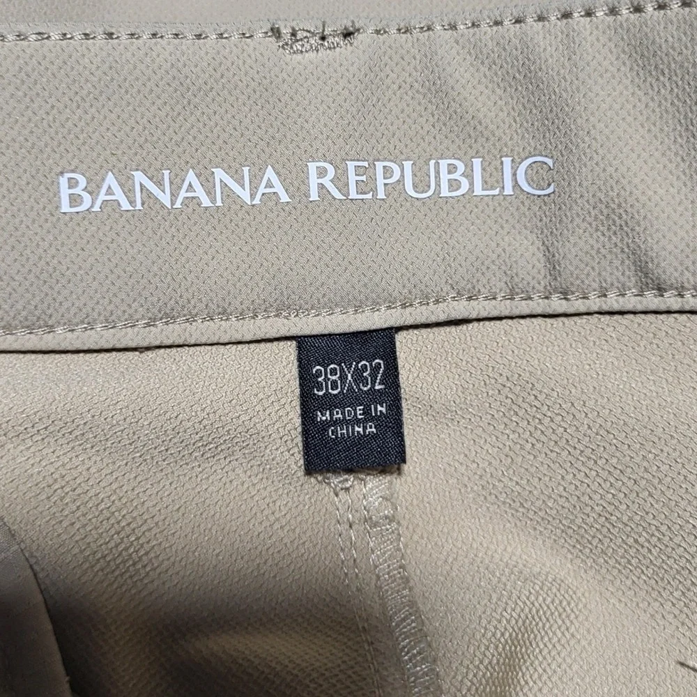 Banana Republic Pants‎ 38x31 Flat Front Pant Stretch Slim Fit Beige 1557516 Golf